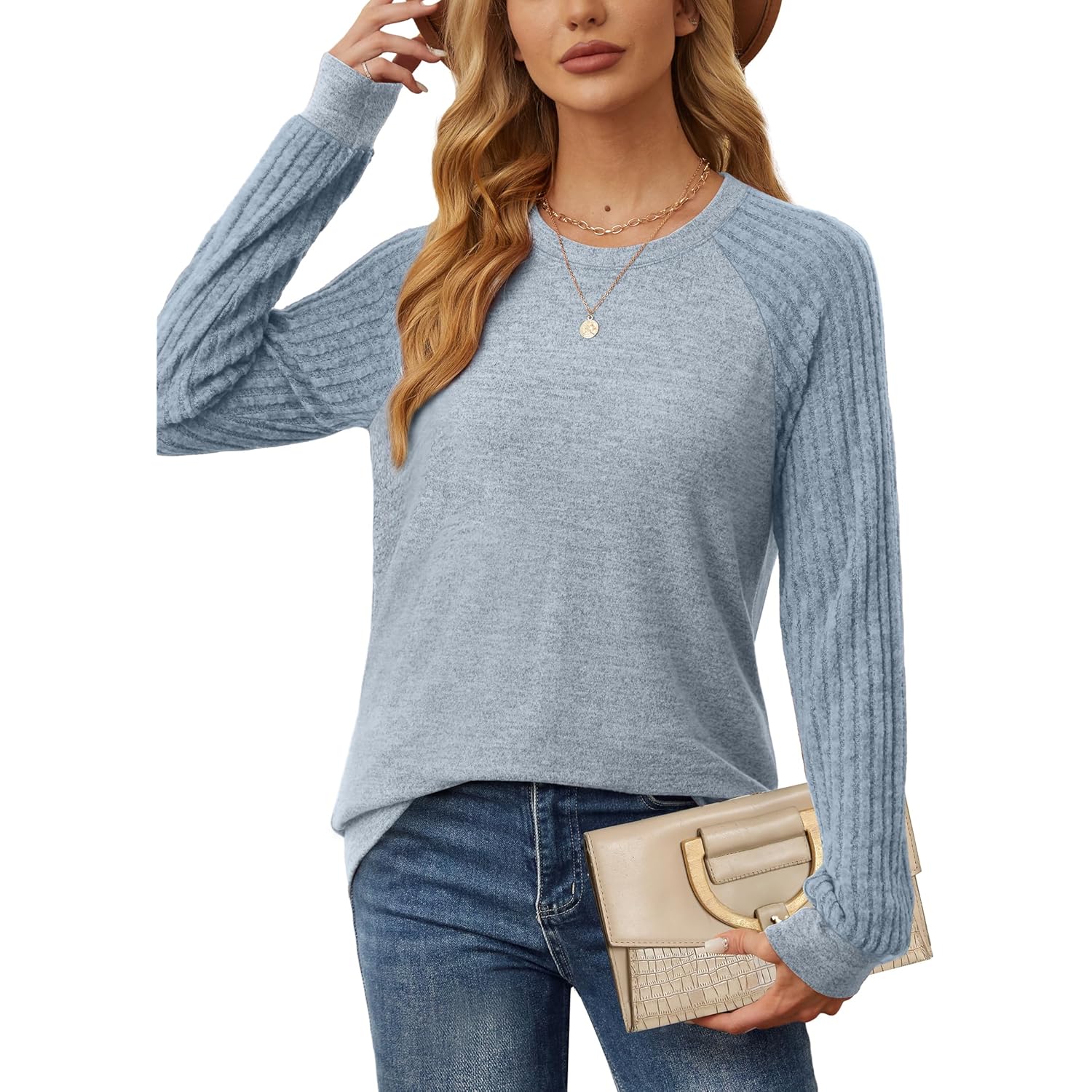 Saloogoe Tunic sweatshirt for Dames Crewneck lichtgewicht Sweaters - Image 3