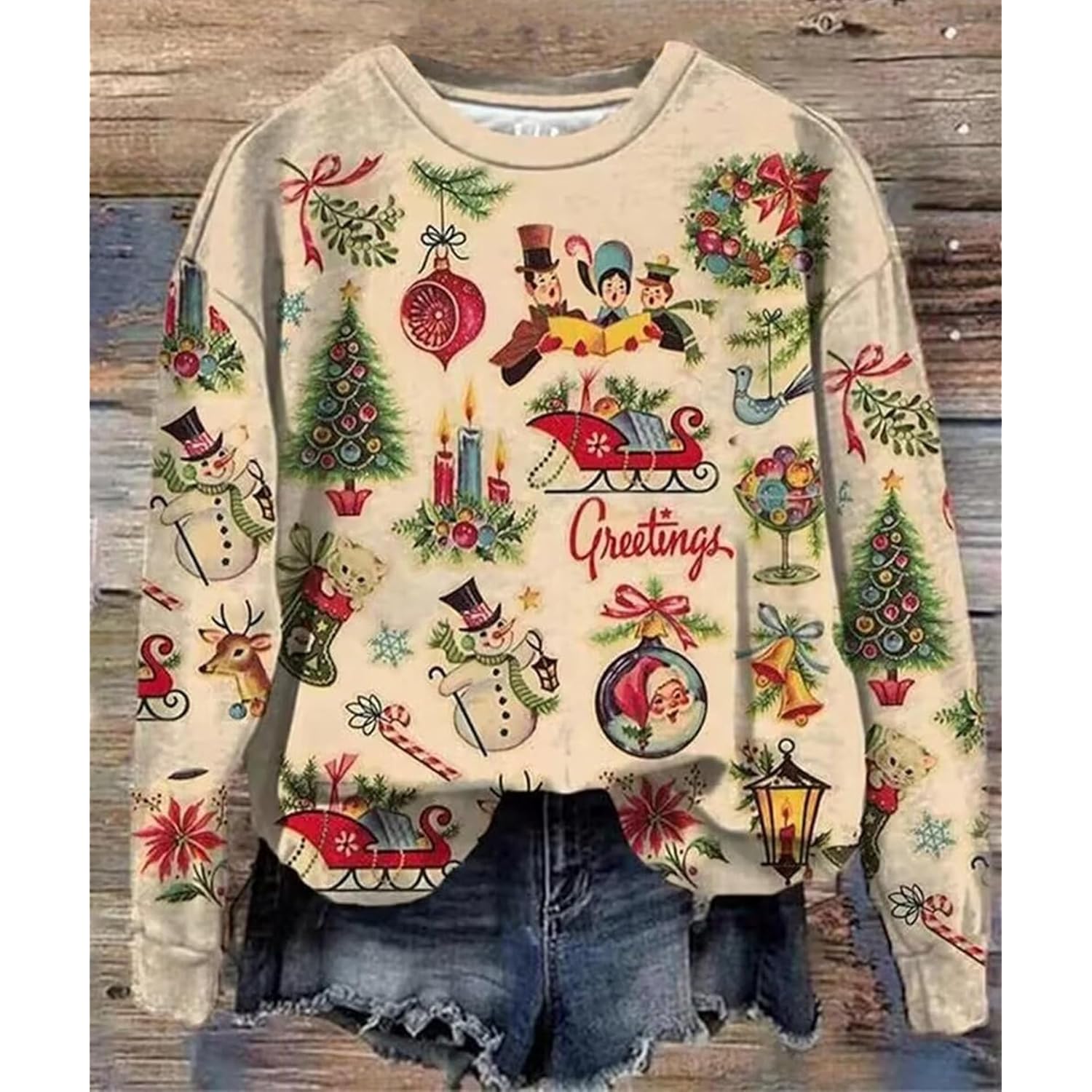 GREFLYING Christmas Movies Watching Shirt sweatshirt Xmas Dames - Image 3