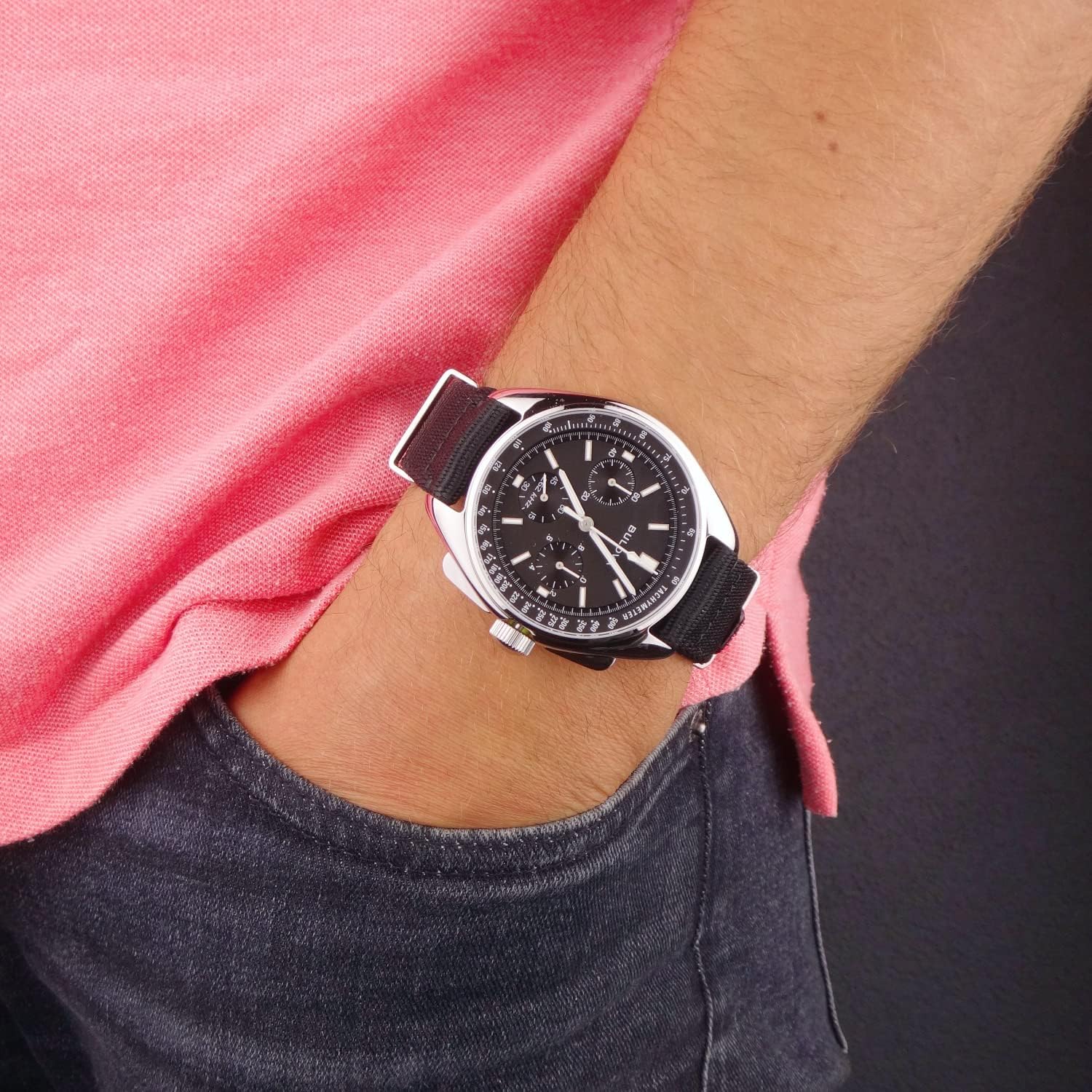 Bulova heren archive series lunar pilot 6-hand chronograaf - Image 6