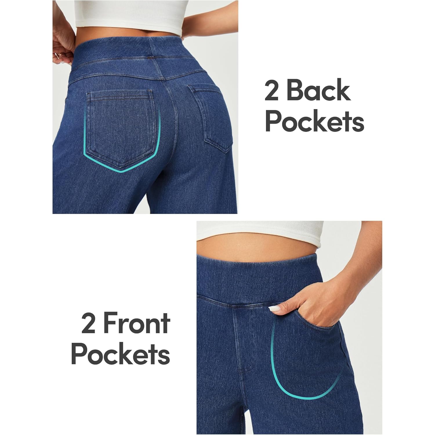 IUGA wide leg jeans Woman high-waist Pull On - Image 5