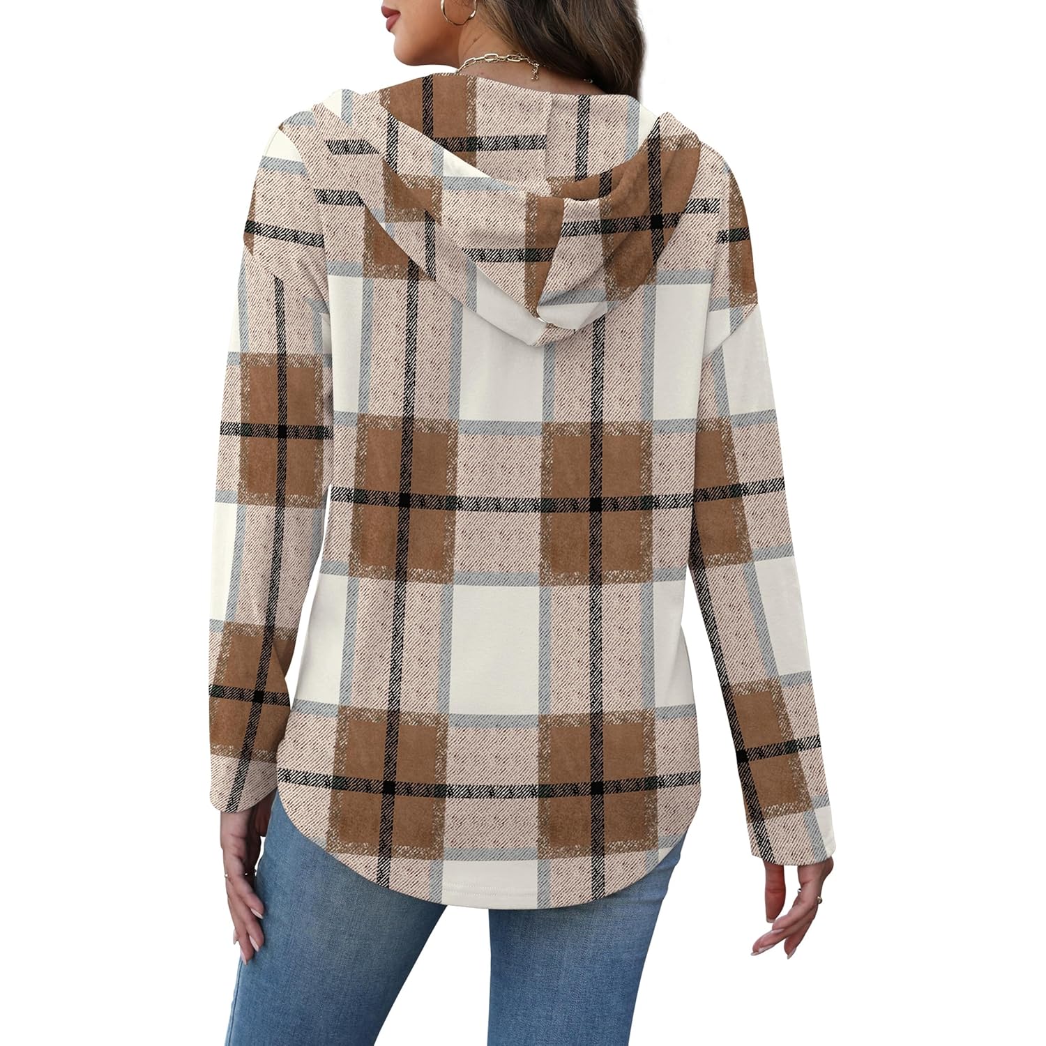 RUMIA Dames Tops V Neck Button sweatshirt for - Image 4