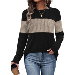 WIHOLL Dames Sweaters Trendy Color Block top lange