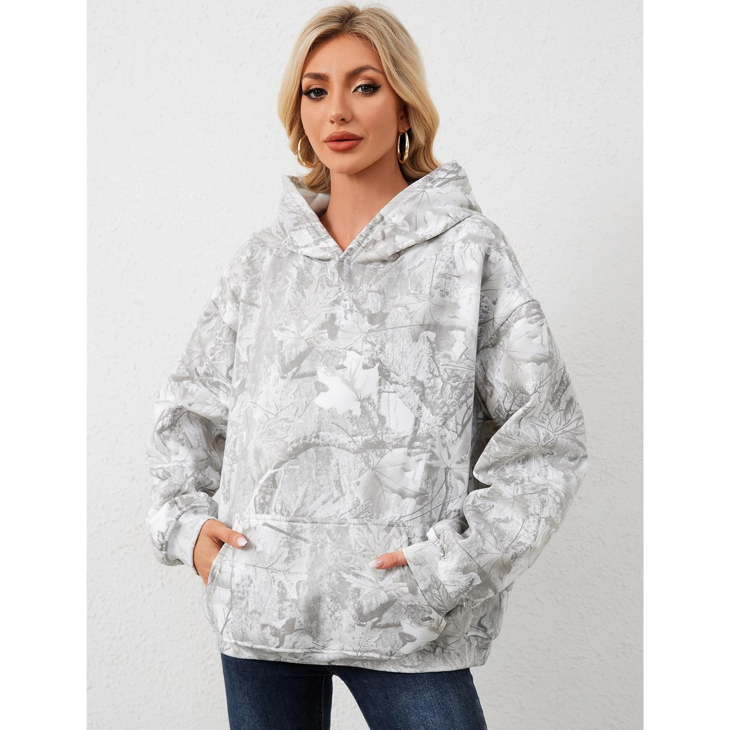 Camo hoodie For Dames oversized Long Sleeve Drop - Image 5