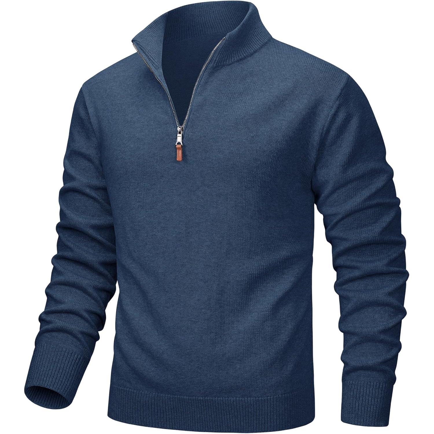 Heren hoodie zip pullover Lightweight Mock Neck Polo Sweater Long Sleeve Warm