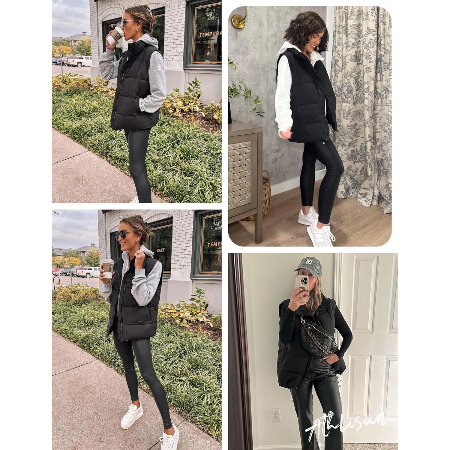 Athlisan Dames rits Up puffer bodywarmer Stand Collar - Image 7