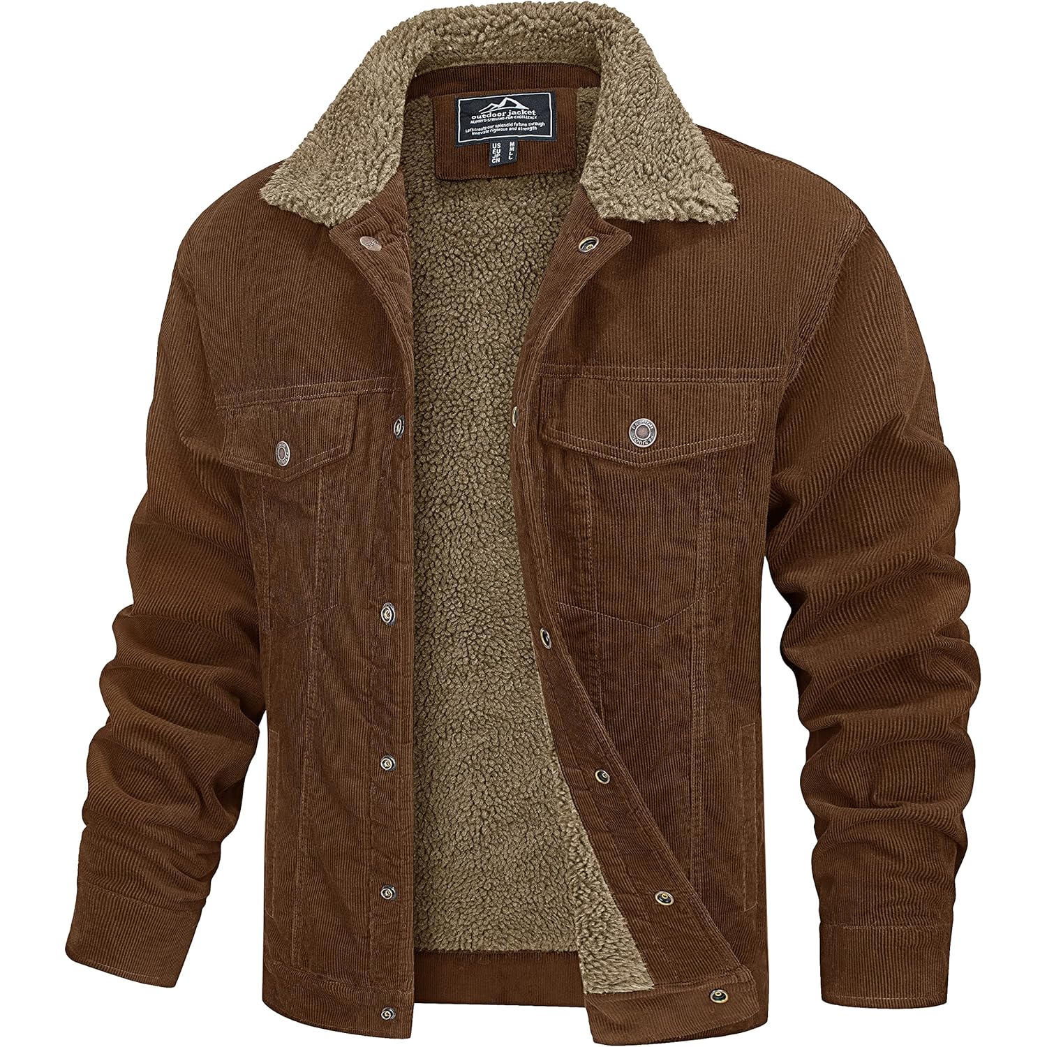 MAGCOMSEN Heren Corduroy jas Winter Sherpa gevoerd Warm