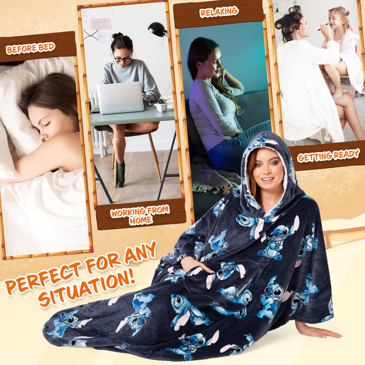 Disney Stitch Blanket hoodie for Dames and Teenagers - Image 5