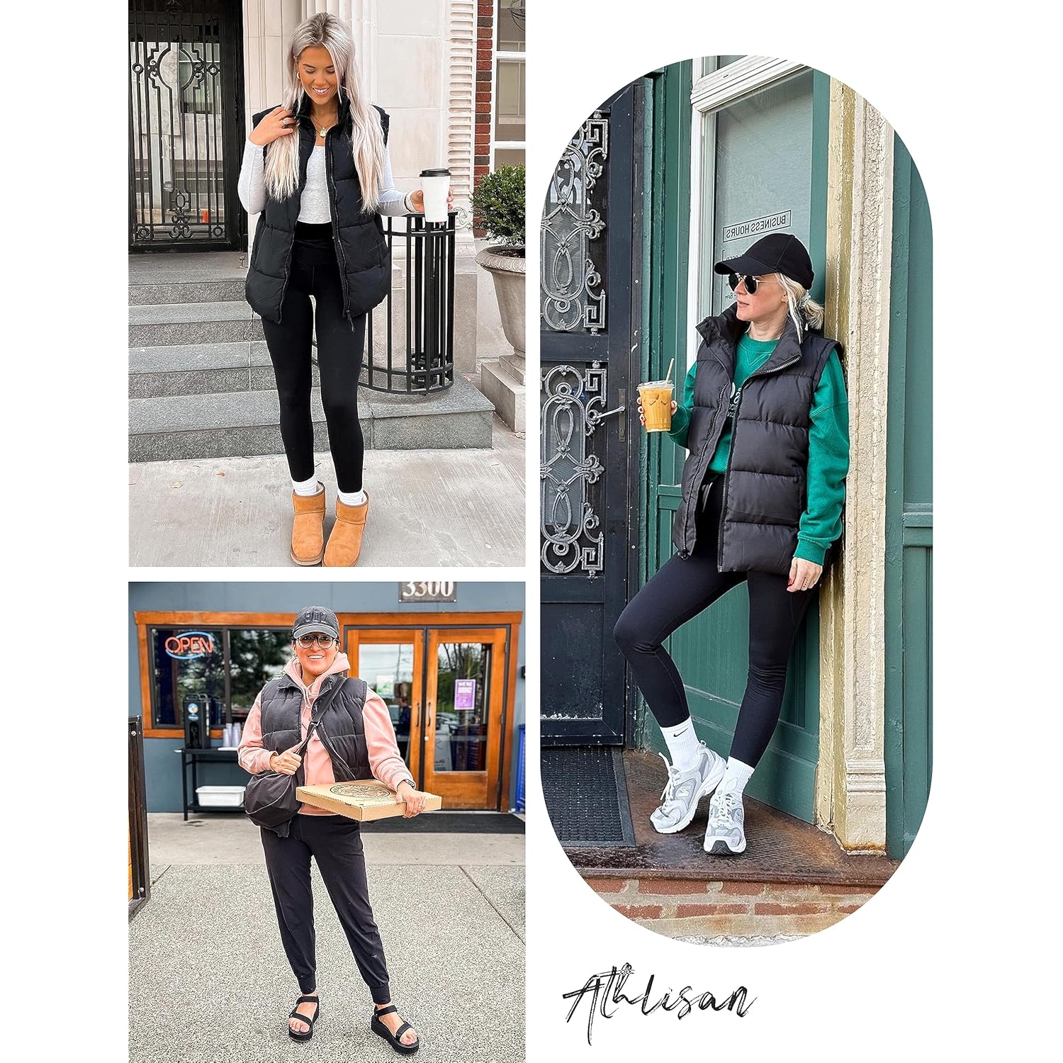 Athlisan Dames rits Up puffer bodywarmer Stand Collar - Image 5