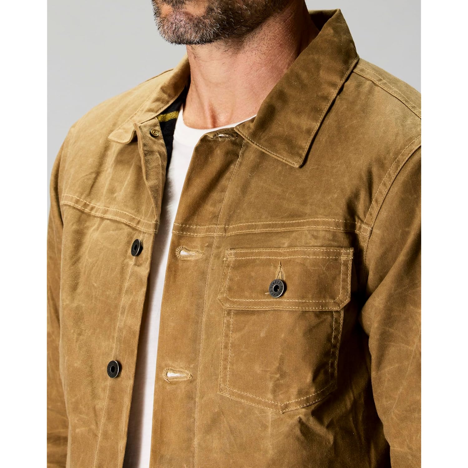 Huckberry Flint and Tinder Heren Flannel-gevoerd Waxed Trucker - Image 7