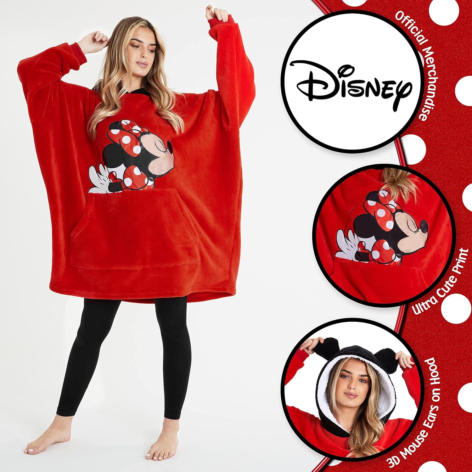 Disney Dames hoodie, oversized Blanket hoodie, Minnie and - Image 3
