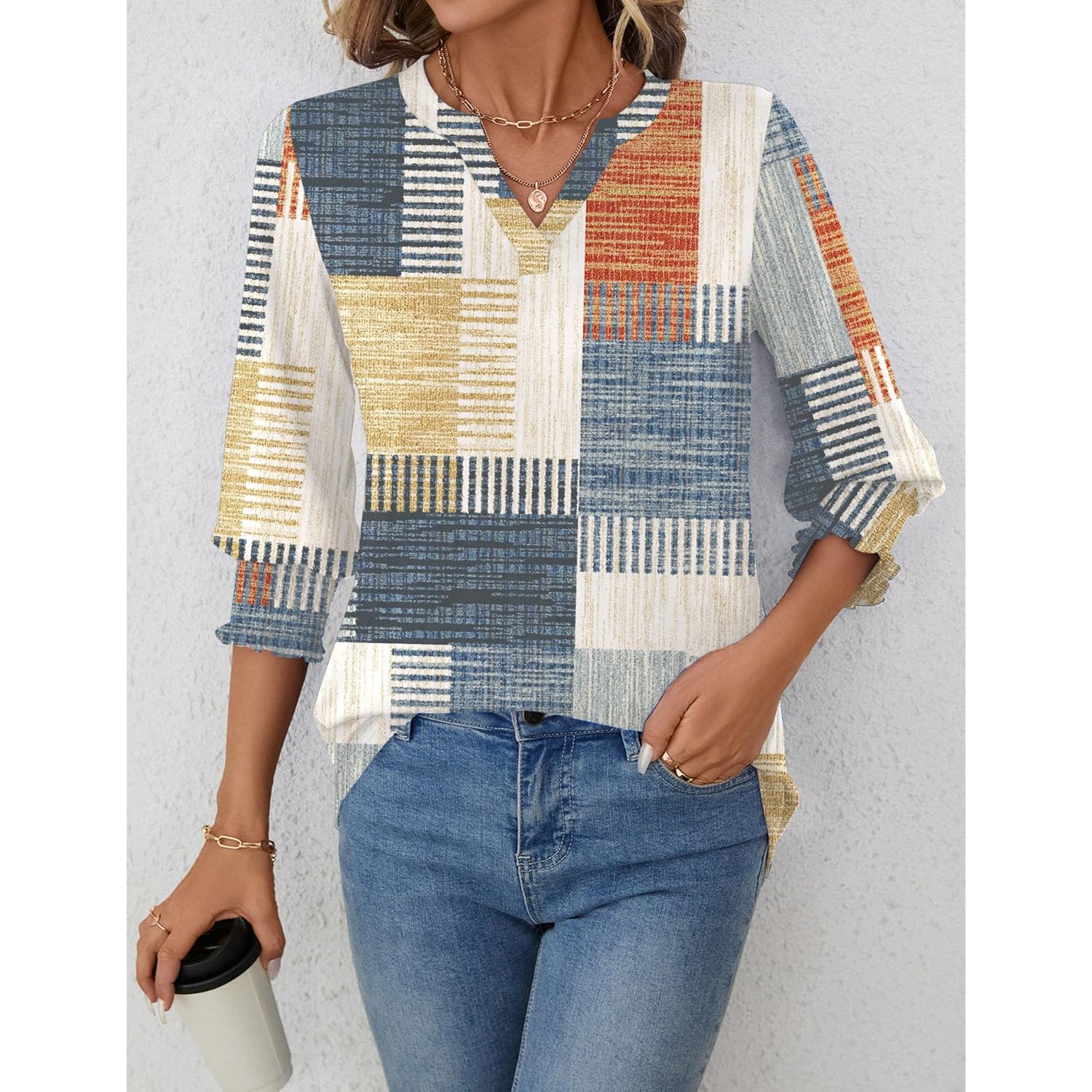 LOMON Dames 2025 Fashion top 3/4 Length Sleeve - Image 6