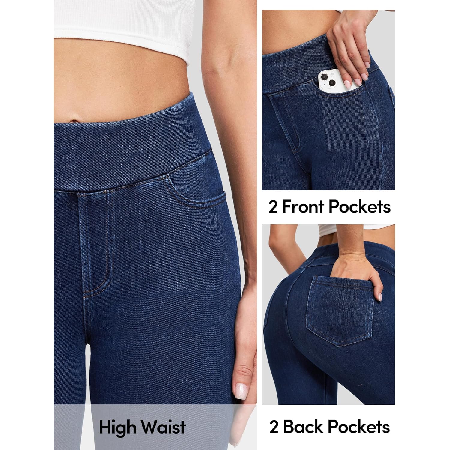 IUGA Stretchy jeans for Dames high-waist Jeggings Tummy - Image 4