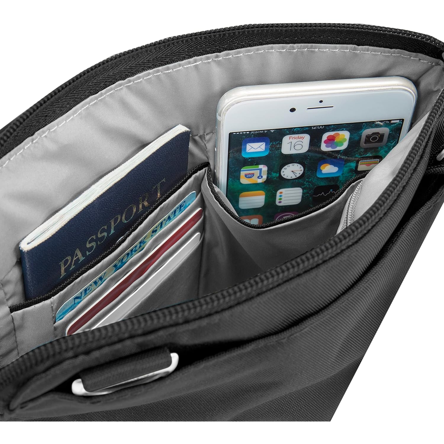 Travelon Anti-theft Classic Slim Double rits crossbody - Image 8