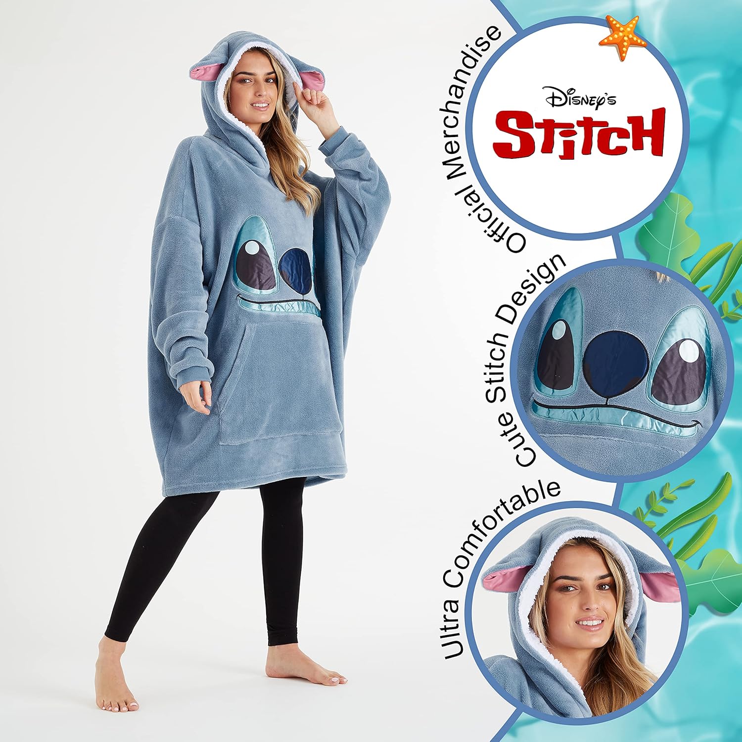 Disney Stitch Blanket hoodie for Dames Warm fleece - Image 2