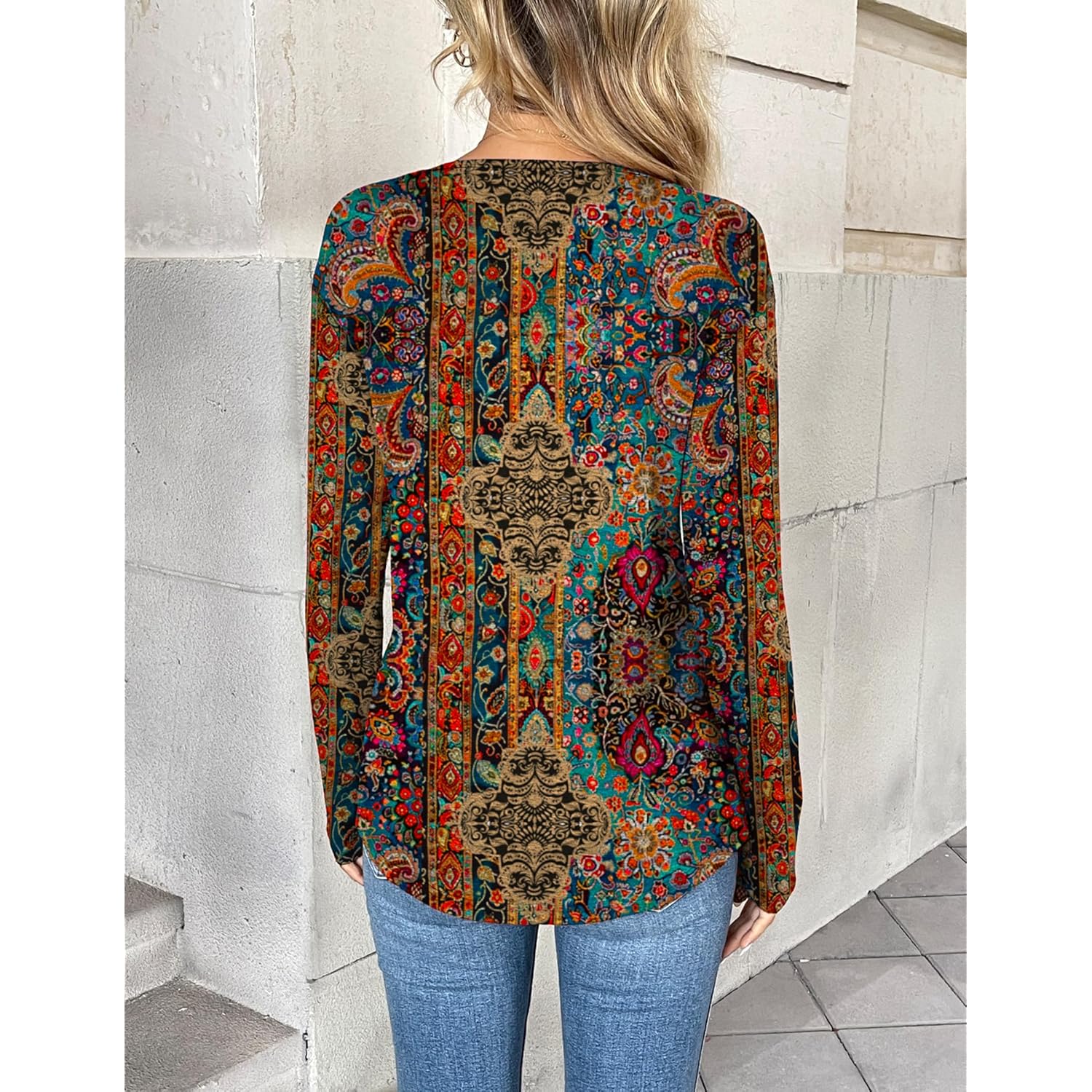 Zeagoo Dames lange mouw top Dressy Casual V - Image 4