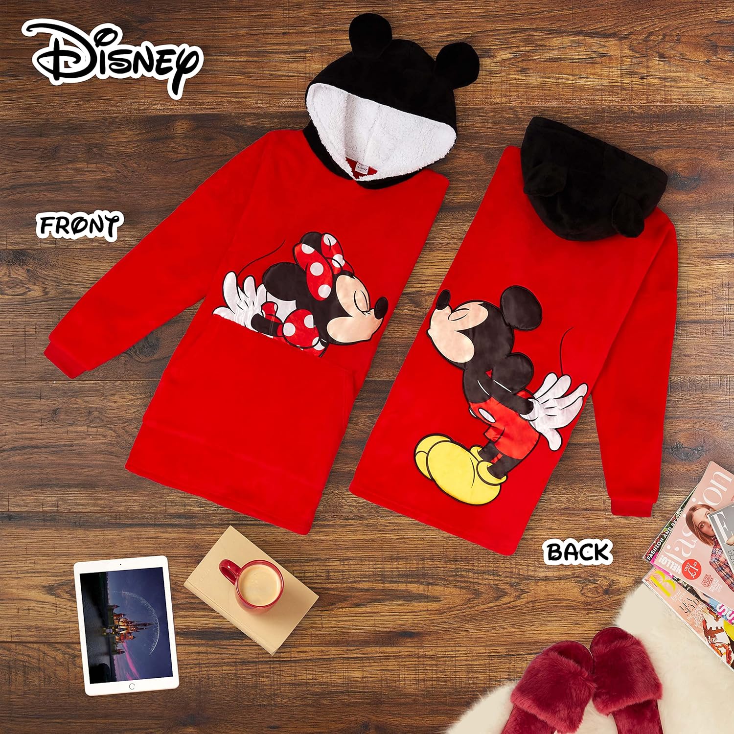 Disney Dames hoodie, oversized Blanket hoodie, Minnie and - Image 2